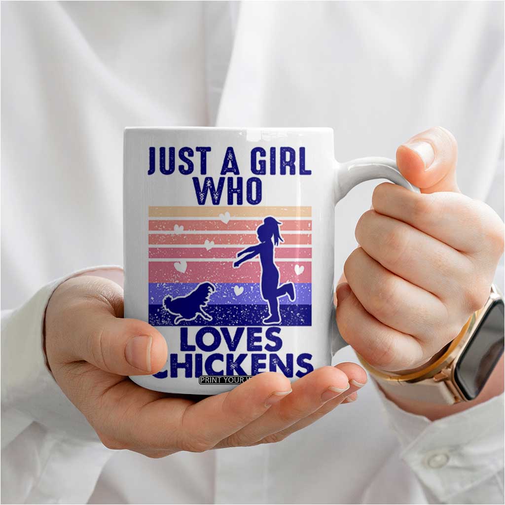 Chicken Gifts Coffee Mug Just A Girl Who Loves Chickens Women Girls TB10 Print Your Wear