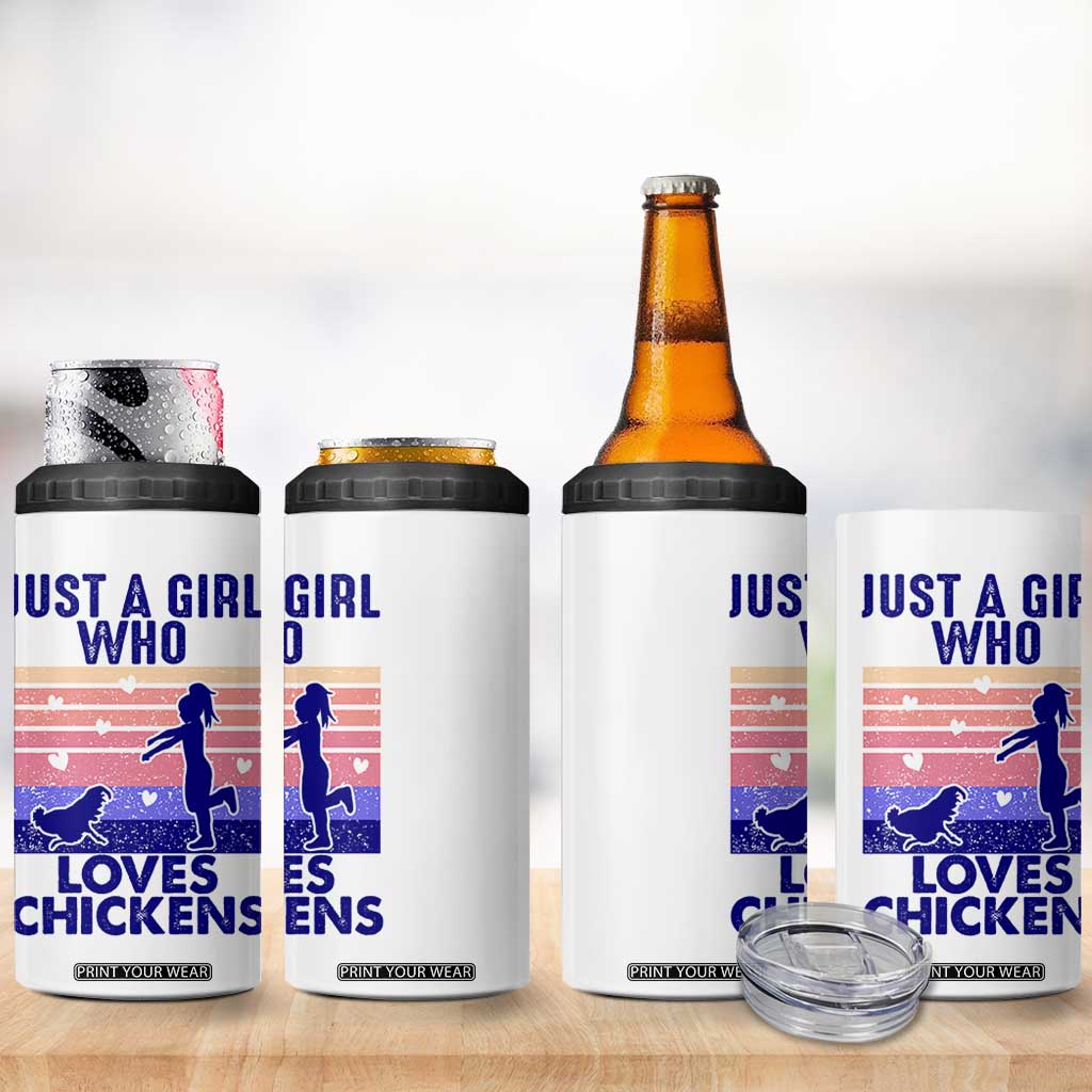 Chicken Gifts 4 in 1 Can Cooler Tumbler Just A Girl Who Loves Chickens Women Girls TB10 Print Your Wear