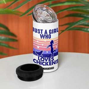 Chicken Gifts 4 in 1 Can Cooler Tumbler Just A Girl Who Loves Chickens Women Girls TB10 Print Your Wear