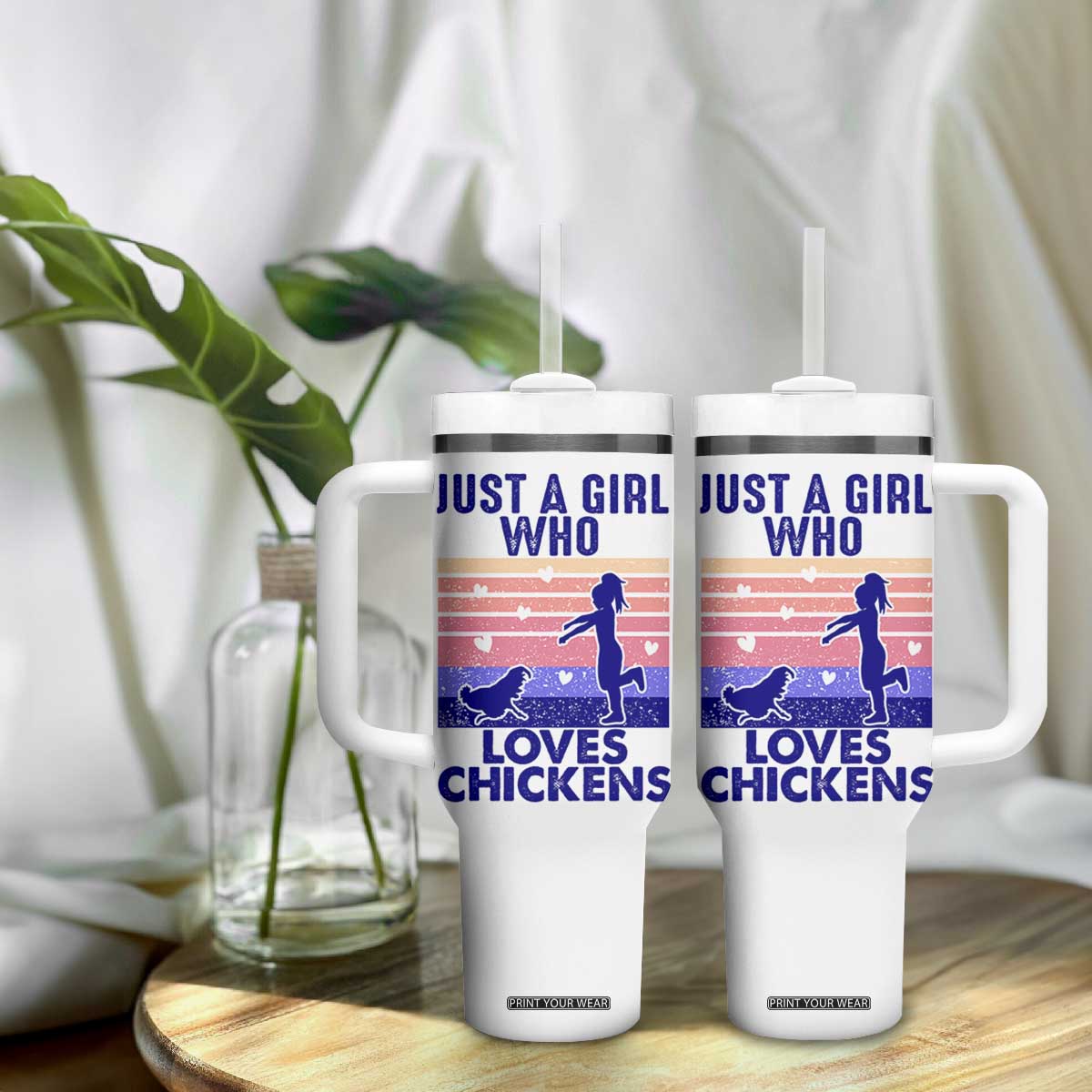 Chicken Gifts Tumbler With Handle Just A Girl Who Loves Chickens Women Girls TB10 Print Your Wear