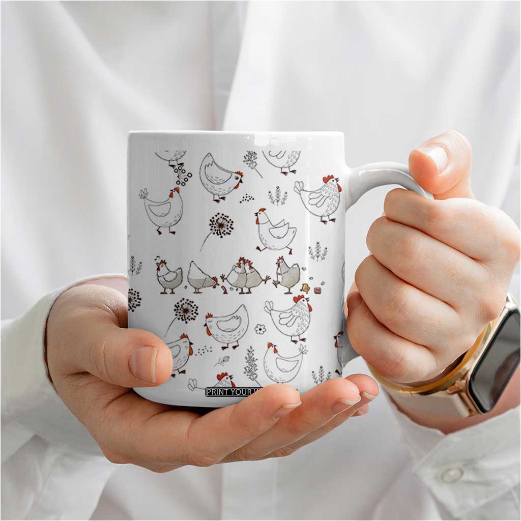 Chickens Lover Coffee Mug Farmhouse Chickens Lady Mom Gift TB10 Print Your Wear