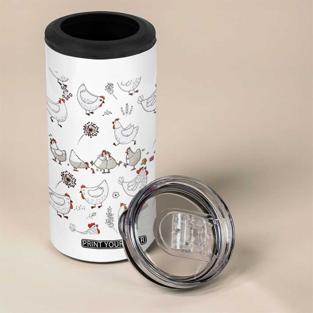 Chickens Lover 4 in 1 Can Cooler Tumbler Farmhouse Chickens Lady Mom Gift TB10 Print Your Wear