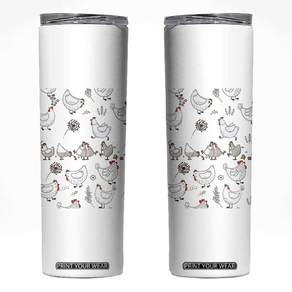 Chickens Lover Skinny Tumbler Farmhouse Chickens Lady Mom Gift TB10 White Print Your Wear