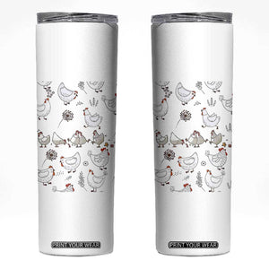 Chickens Lover Skinny Tumbler Farmhouse Chickens Lady Mom Gift TB10 White Print Your Wear