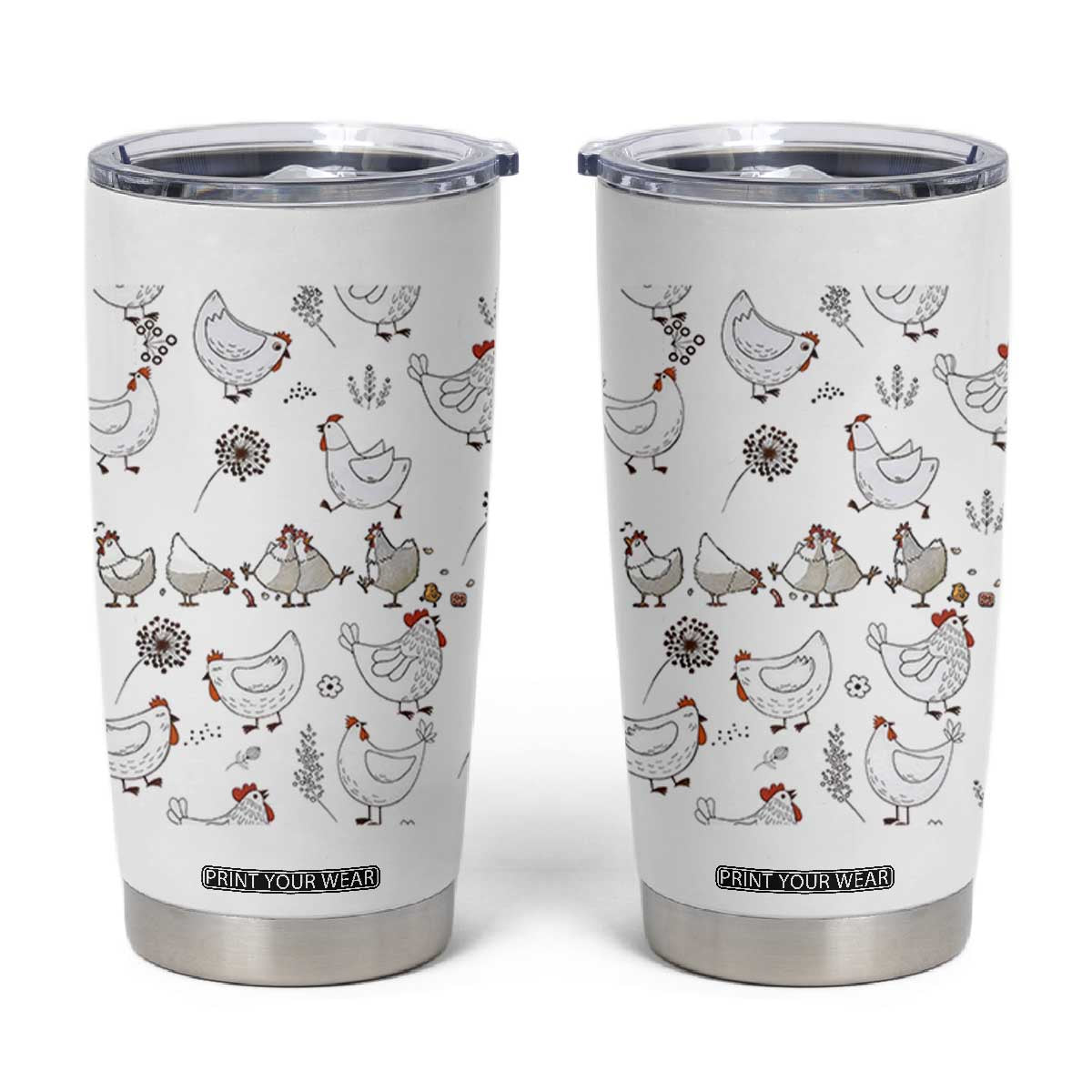 Chickens Lover Tumbler Cup Farmhouse Chickens Lady Mom Gift TB10 White Print Your Wear