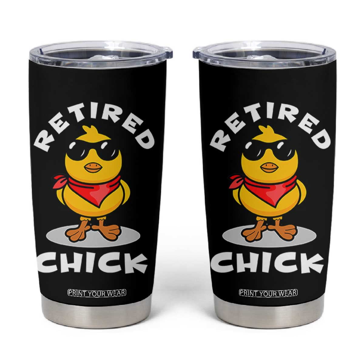 Funny Retirement Gifts Tumbler Cup Retired Chick Teacher Coworker Farewell 2026 TB10 Black Print Your Wear