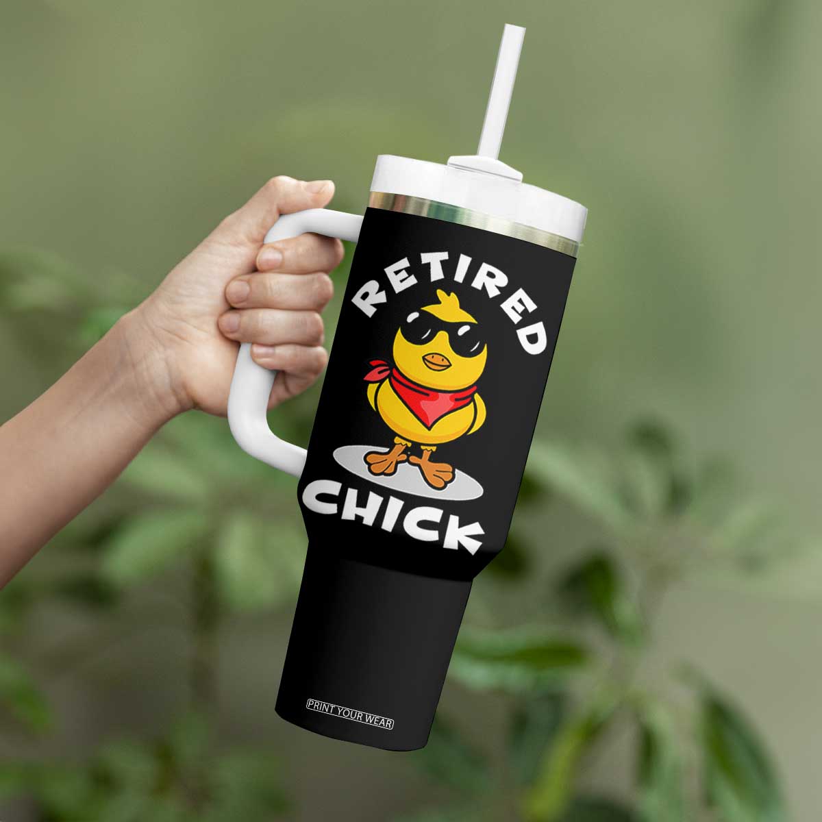 Funny Retirement Gifts Tumbler With Handle Retired Chick Teacher Coworker Farewell 2026 TB10 Print Your Wear