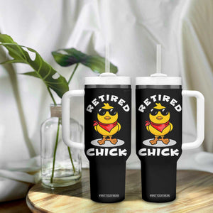 Funny Retirement Gifts Tumbler With Handle Retired Chick Teacher Coworker Farewell 2026 TB10 Print Your Wear
