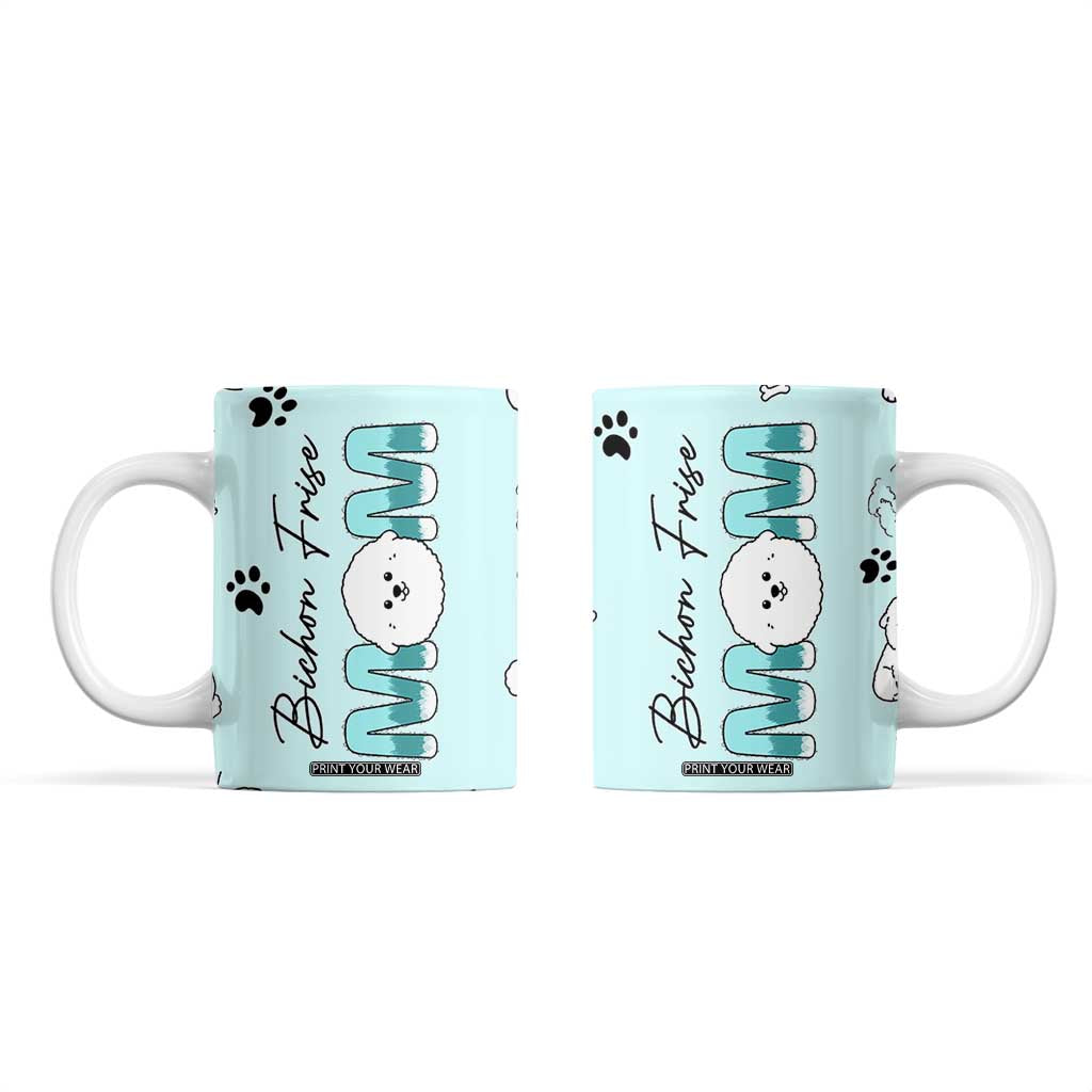 Bichon Frise Dog Mom Coffee Mug Mothers Day Gift For Dog Lovers Owners Women TB10 Blue Print Your Wear