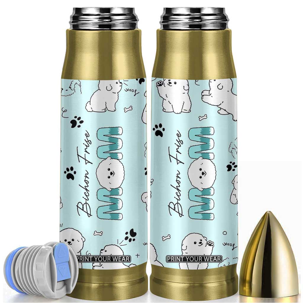 Bichon Frise Dog Mom Bullet Tumbler Mothers Day Gift For Dog Lovers Owners Women TB10 Blue Print Your Wear