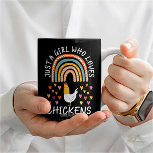 Chicken Gifts Coffee Mug Just A Girl Who Loves Chickens Boho Rainbow Women Girls TB10 Print Your Wear