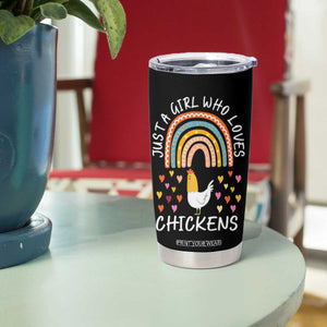 Chicken Gifts Tumbler Cup Just A Girl Who Loves Chickens Boho Rainbow Women Girls TB10 Print Your Wear