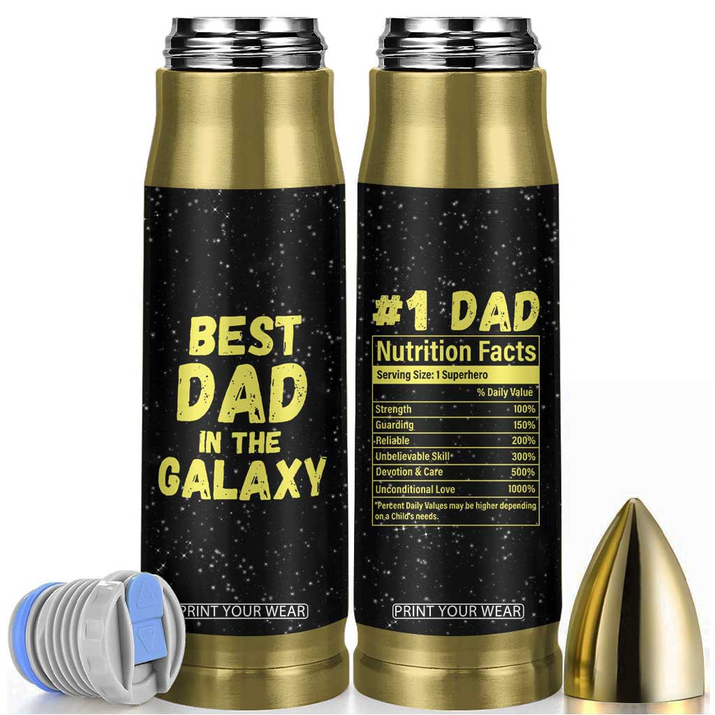 Funny Father's Day Gift For Dad Bullet Tumbler Best Dad In The Galaxy TB10 Black Print Your Wear