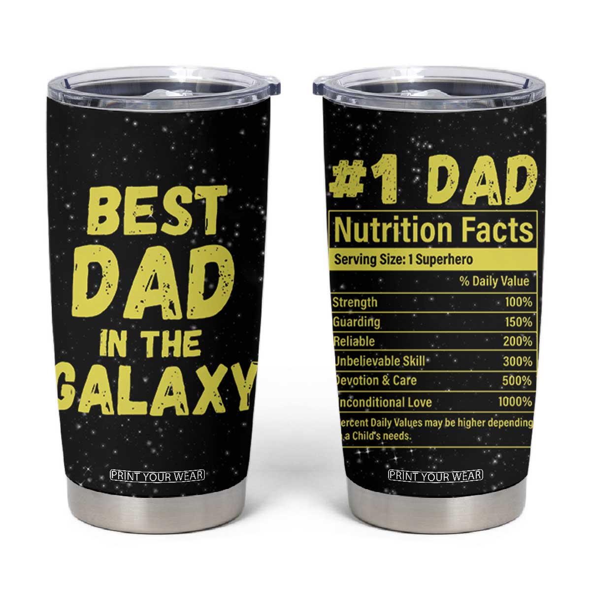 Funny Father's Day Gift For Dad Tumbler Cup Best Dad In The Galaxy TB10 Black Print Your Wear