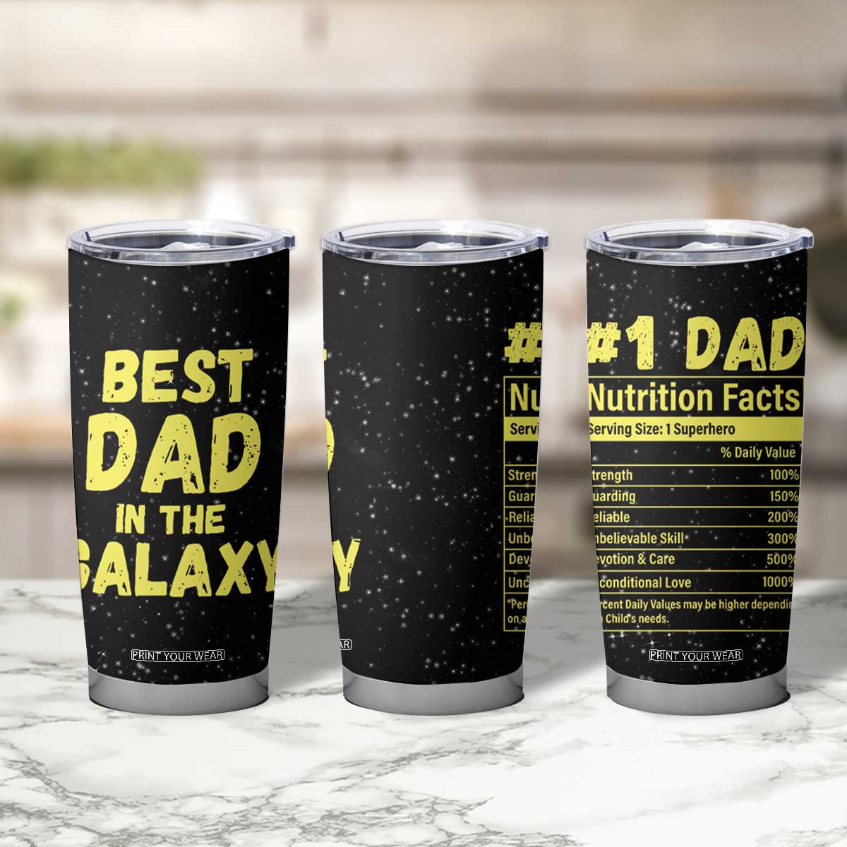 Funny Father's Day Gift For Dad Tumbler Cup Best Dad In The Galaxy TB10 Print Your Wear