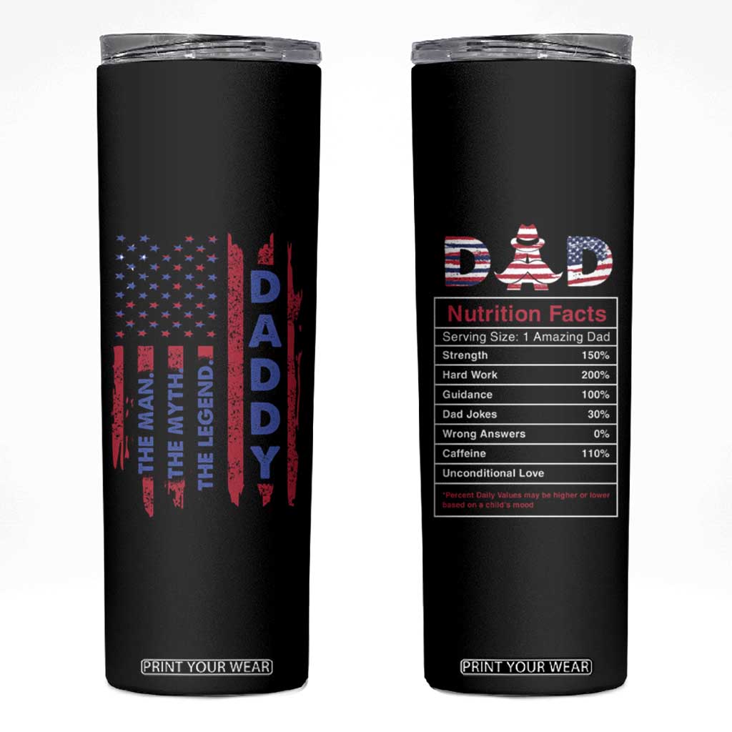 Christmas Gifts for Dad Skinny Tumbler Daddy The Man The Myth The Legend TB10 Black Print Your Wear
