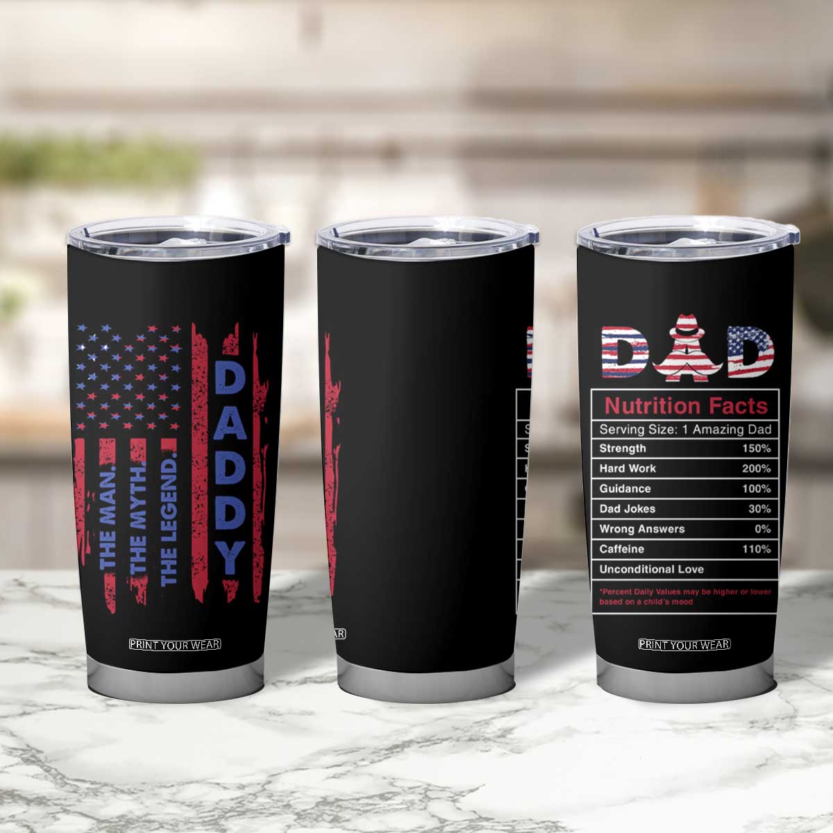 Christmas Gifts for Dad Tumbler Cup Daddy The Man The Myth The Legend TB10 Print Your Wear