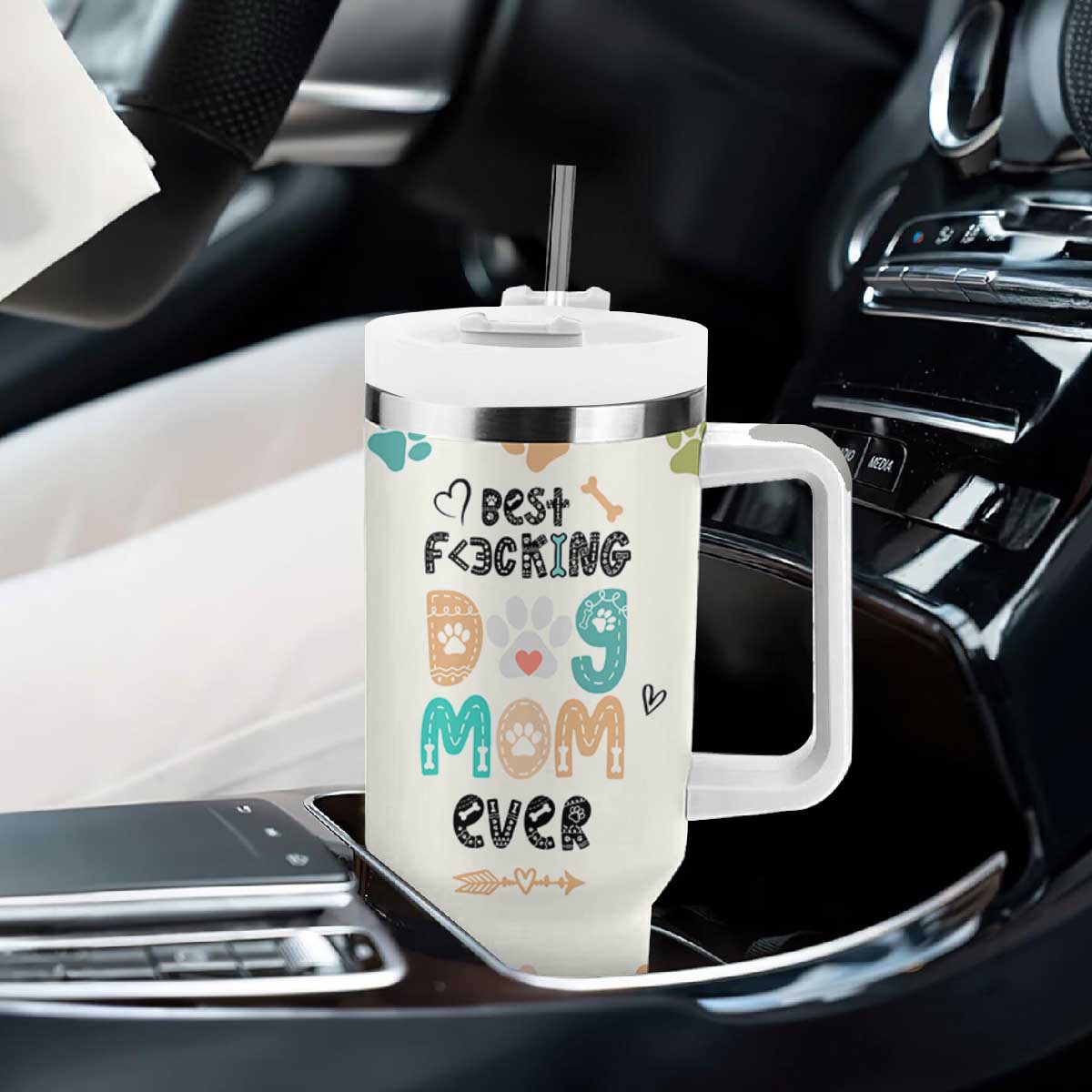 Dog Mom Gifts Tumbler With Handle Best Fcking Dog Mom Ever Corgi Gag Gifts For New Puppy Fur Baby Owners TB10 Print Your Wear