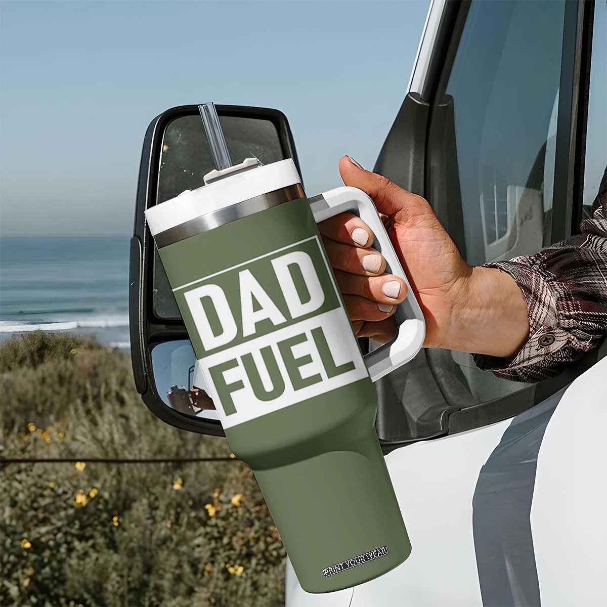Dad Fuel Tumbler With Handle Fathers Day Gift For Dad From Daughter Son TB10 Print Your Wear