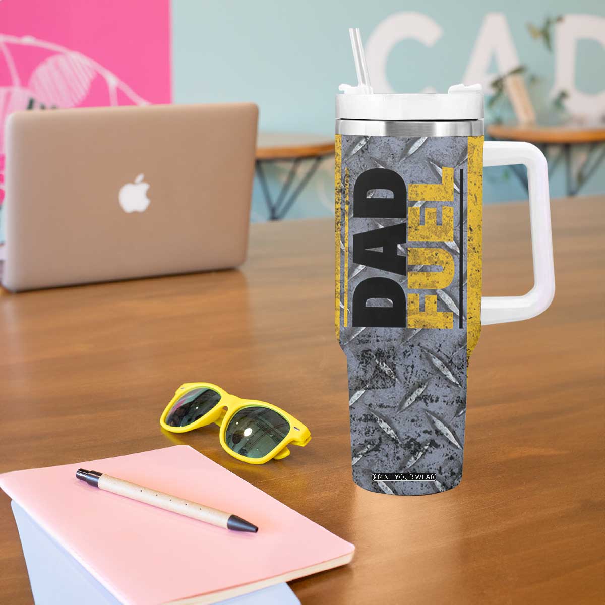 Dad Fuel Tumbler With Handle Mechanic Fathers Day Gift For Dad From Daughter Son TB10 Print Your Wear