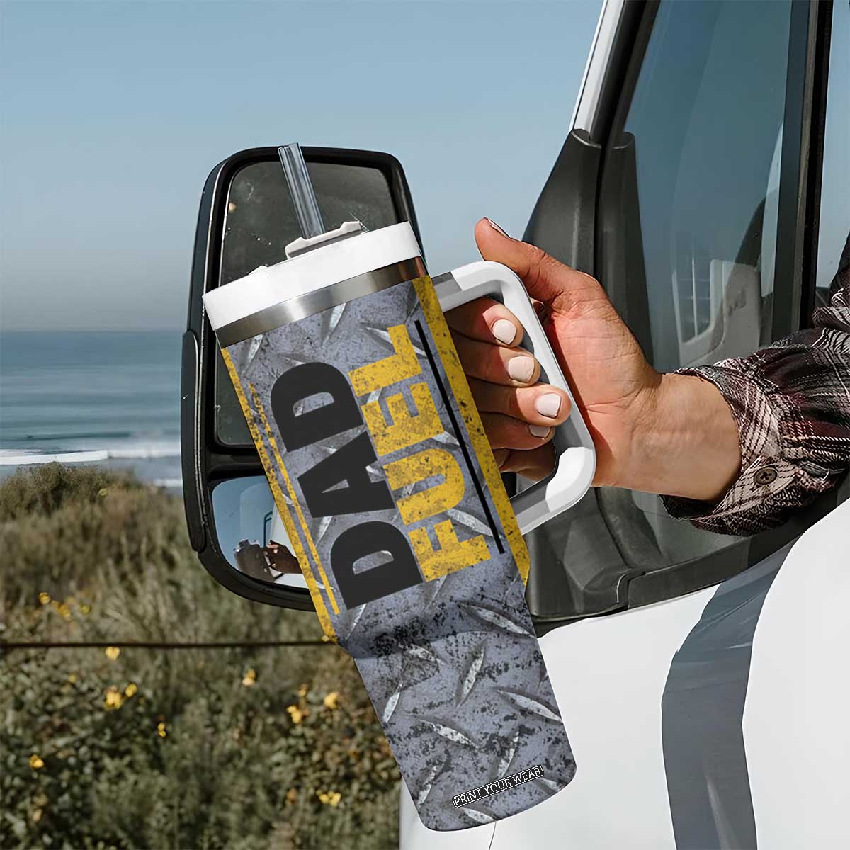 Dad Fuel Tumbler With Handle Mechanic Fathers Day Gift For Dad From Daughter Son TB10 Print Your Wear