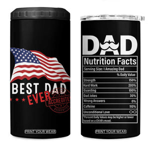 Dad 4 in 1 Can Cooler Tumbler Best Dad Ever Gifts For Fathers Day American Flag TB10 One Size: 16 oz Black Print Your Wear