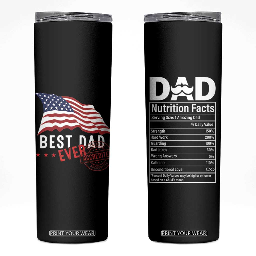 Dad Skinny Tumbler Best Dad Ever Gifts For Fathers Day American Flag TB10 Black Print Your Wear