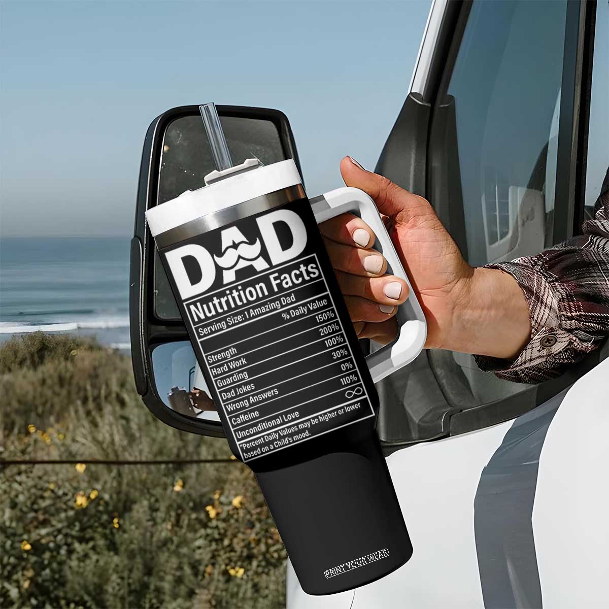 Dad Tumbler With Handle Best Dad Ever Gifts For Fathers Day American Flag TB10 Print Your Wear