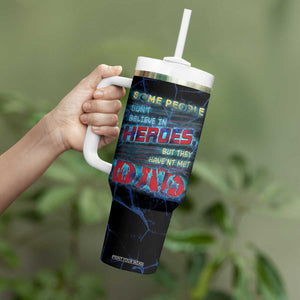 Christmas Gifts for Dad Tumbler With Handle Some People Don't Believe in Heroes But They Haven't Met My Dad Trump Cup TB10 Print Your Wear