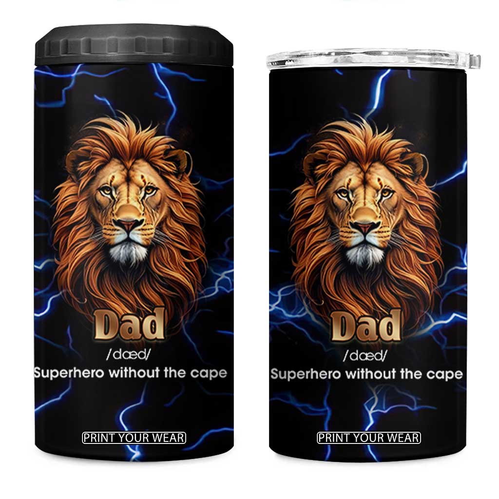Funny Father's Day Gift For Dad 4 in 1 Can Cooler Tumbler Superhero Superdad Fathers Day Gifts for Dad from Daughter Son TB10 One Size: 16 oz Black Print Your Wear