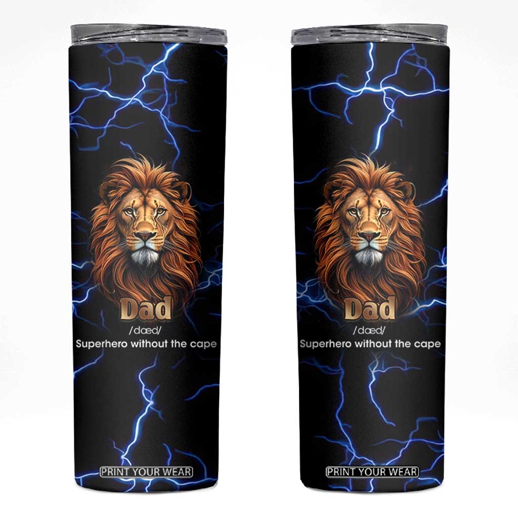 Funny Father's Day Gift For Dad Skinny Tumbler Superhero Superdad Fathers Day Gifts for Dad from Daughter Son TB10 Black Print Your Wear