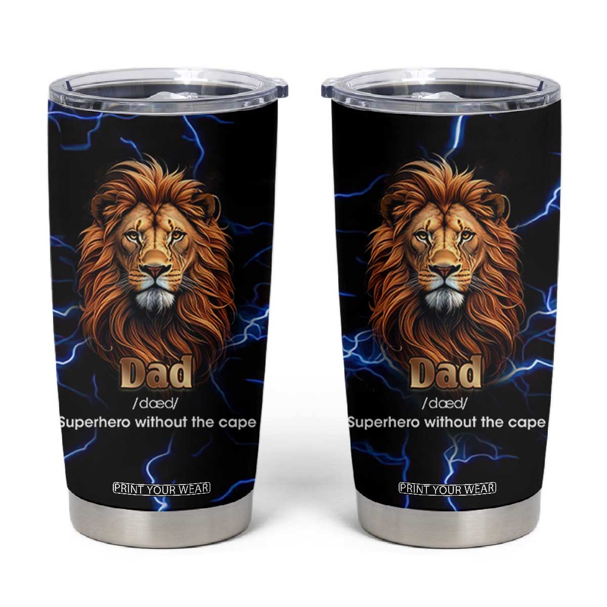 Funny Father's Day Gift For Dad Tumbler Cup Superhero Superdad Fathers Day Gifts for Dad from Daughter Son TB10 Black Print Your Wear