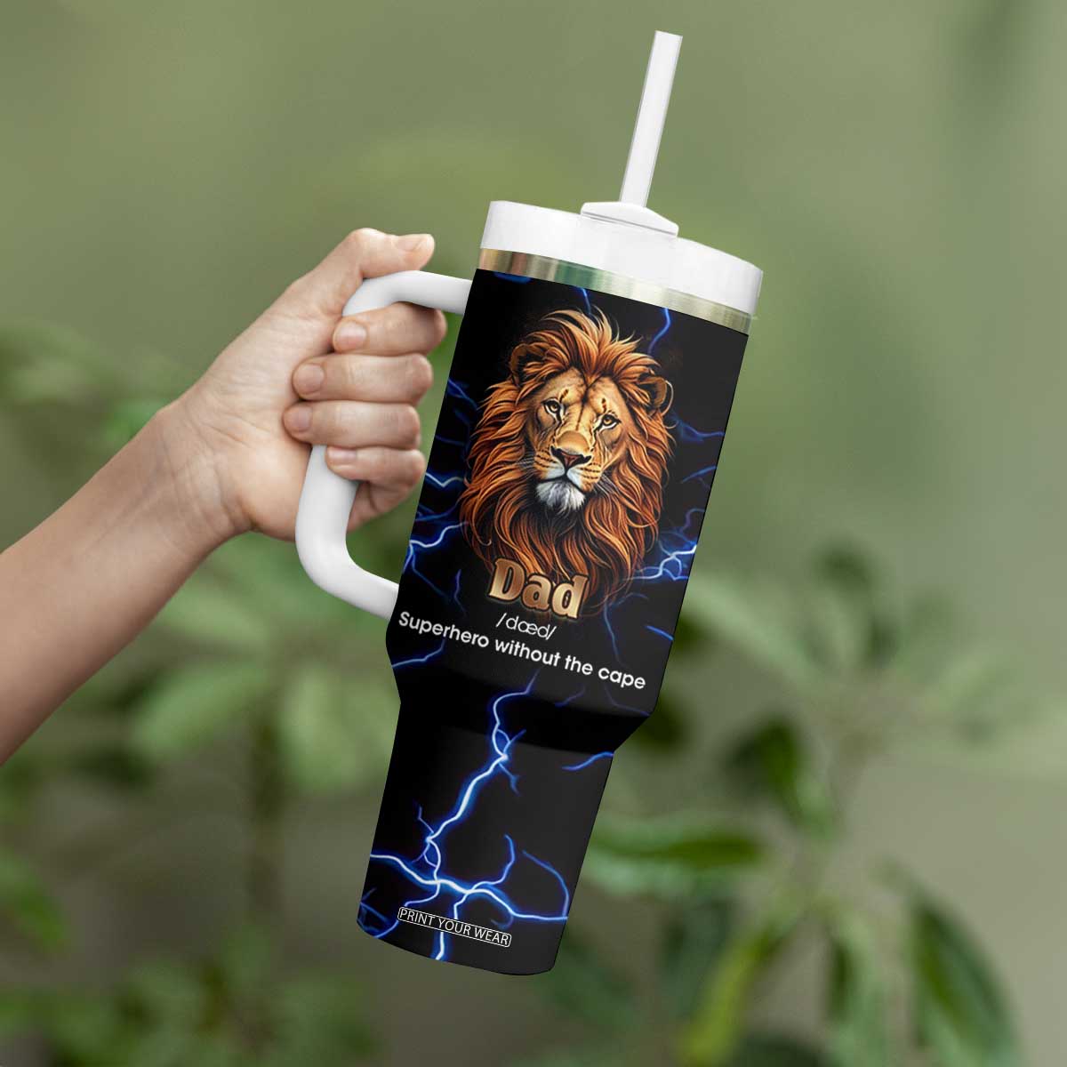 Funny Father's Day Gift For Dad Tumbler With Handle Superhero Superdad Fathers Day Gifts for Dad from Daughter Son TB10 Print Your Wear