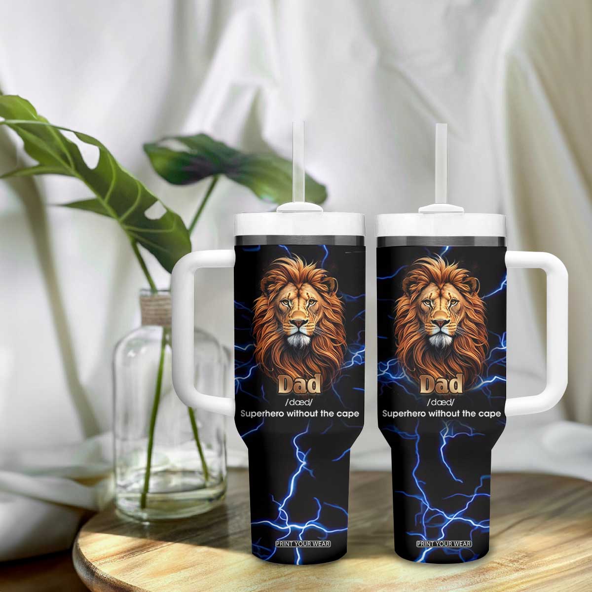 Funny Father's Day Gift For Dad Tumbler With Handle Superhero Superdad Fathers Day Gifts for Dad from Daughter Son TB10 Print Your Wear