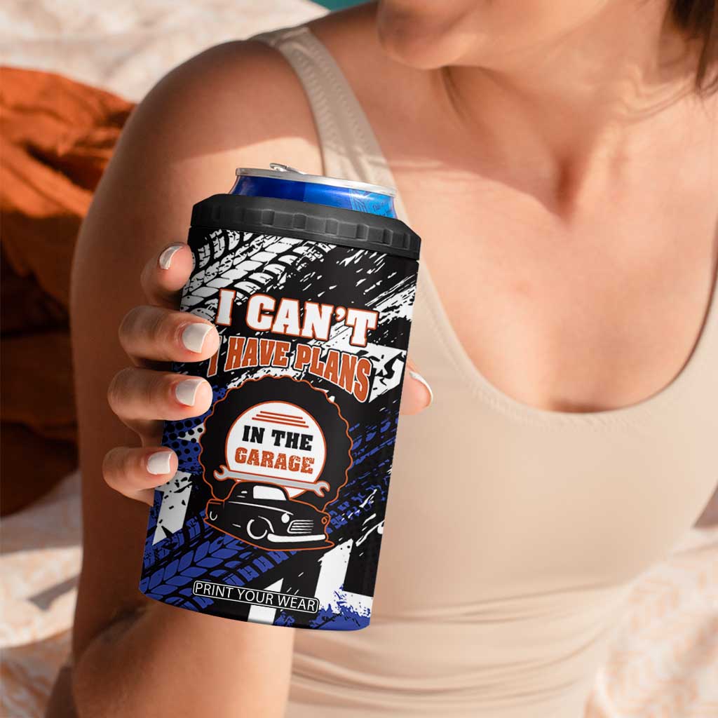 Funny Car Mechanic 4 in 1 Can Cooler Tumbler I Cant I Have Plans In The Garage Father Day TB10 Print Your Wear