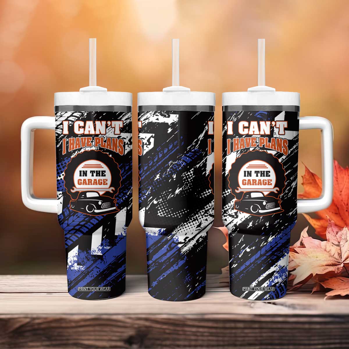 Funny Car Mechanic Tumbler With Handle I Cant I Have Plans In The Garage Father Day TB10 Print Your Wear
