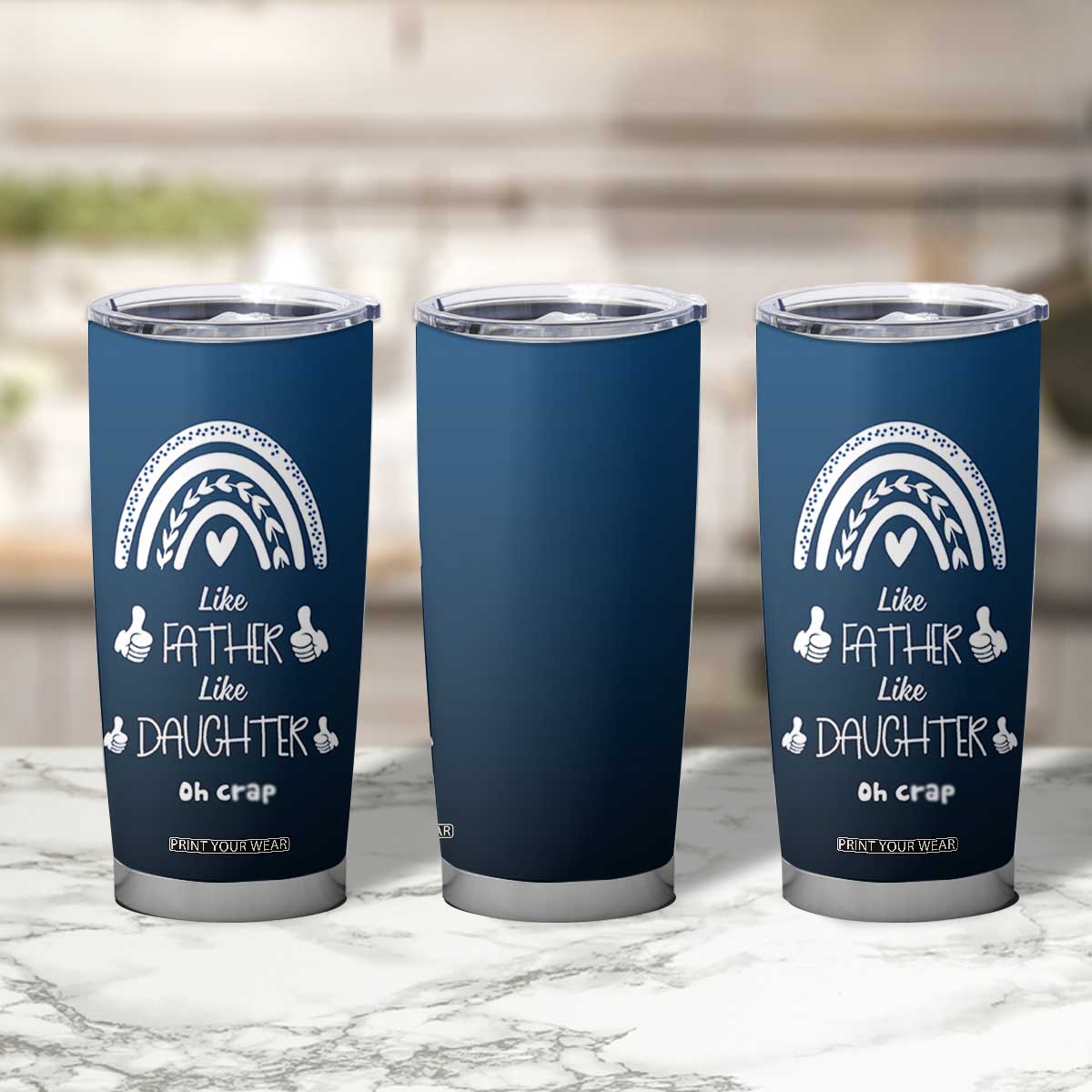 Dad Birthday Gifts From Daughter Tumbler Cup Like Father Like Daughter Oh Crap Funny Fathers Day Gifts TB10 Print Your Wear