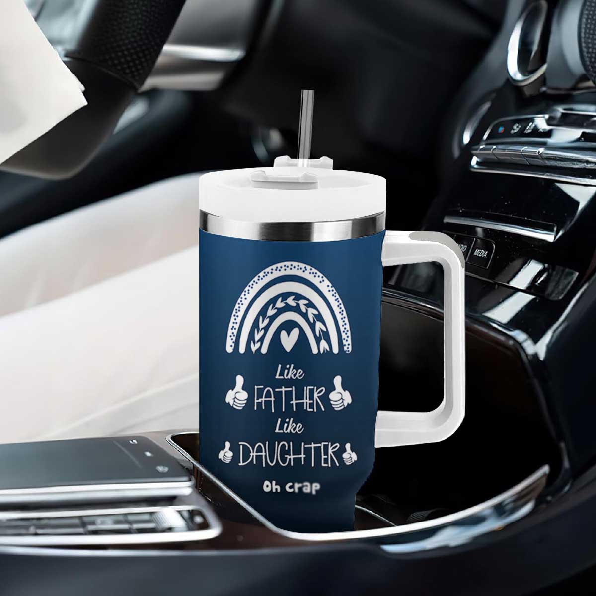 Dad Birthday Gifts From Daughter Tumbler With Handle Like Father Like Daughter Oh Crap Funny Fathers Day Gifts TB10 Print Your Wear