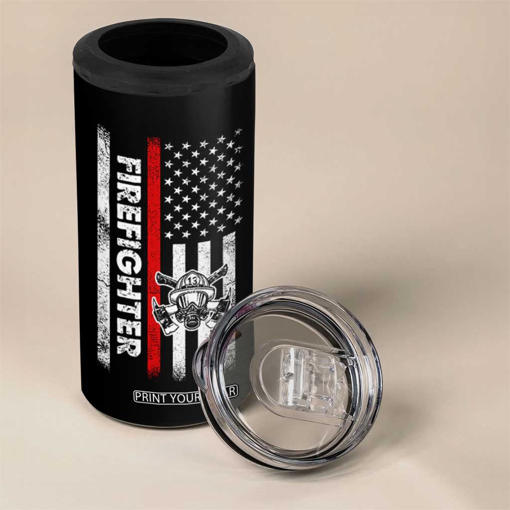 Funny Firefighter Gifts 4 in 1 Can Cooler Tumbler Where My Hose At American Flag TB10 Print Your Wear