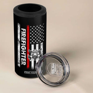 Funny Firefighter Gifts 4 in 1 Can Cooler Tumbler Where My Hose At American Flag TB10 Print Your Wear