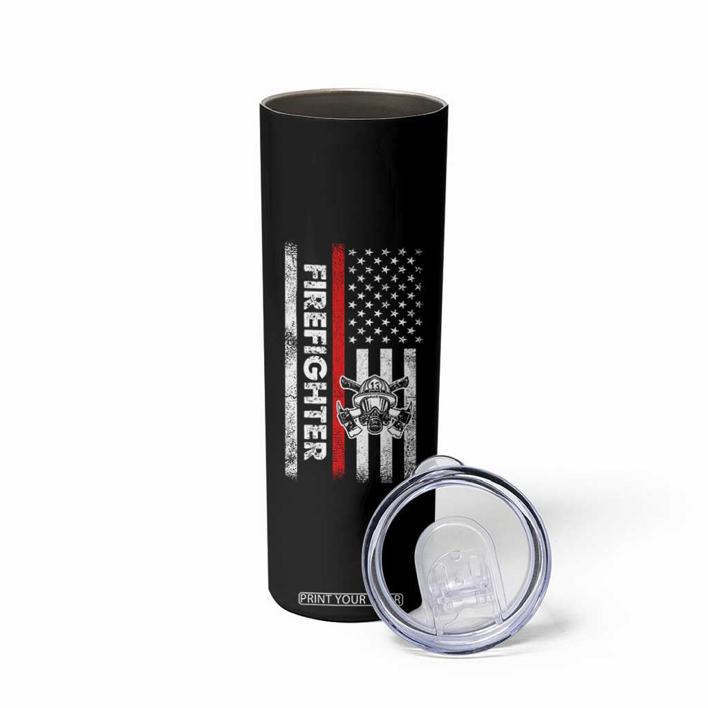 Funny Firefighter Gifts Skinny Tumbler Where My Hose At American Flag TB10 Print Your Wear