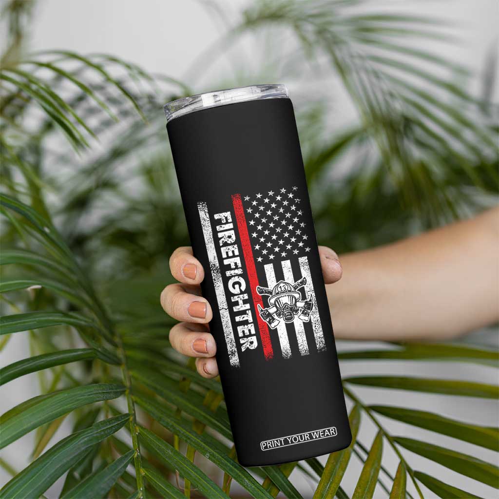 Funny Firefighter Gifts Skinny Tumbler Where My Hose At American Flag TB10 Print Your Wear