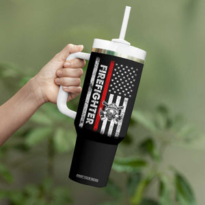 Funny Firefighter Gifts Tumbler With Handle Where My Hose At American Flag TB10 Print Your Wear
