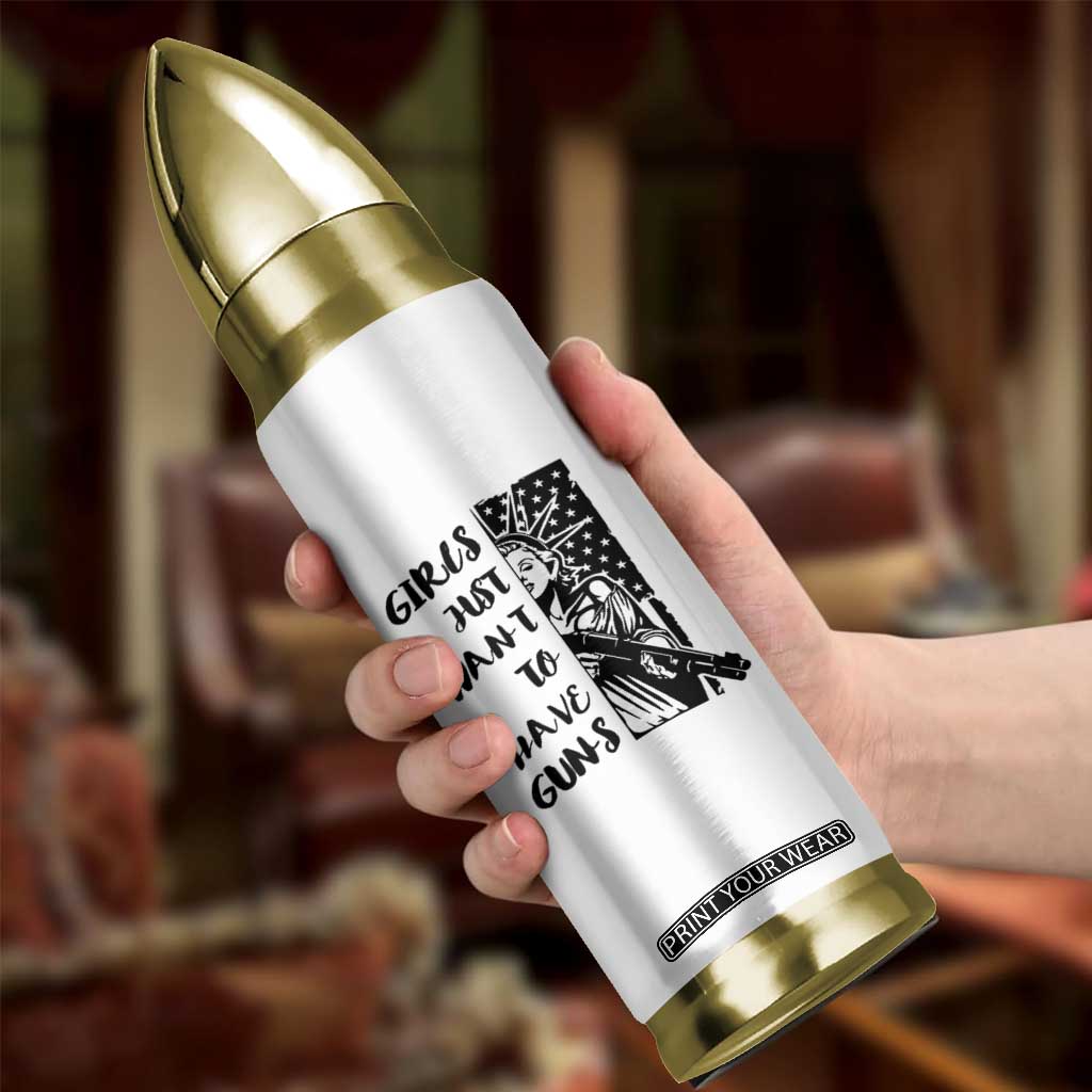 Gun Lovers Gifts For Women Bullet Tumbler Girls Just Want To Have Guns American Flag TB10 Print Your Wear