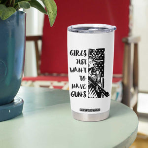 Gun Lovers Gifts For Women Tumbler Cup Girls Just Want To Have Guns American Flag TB10 Print Your Wear