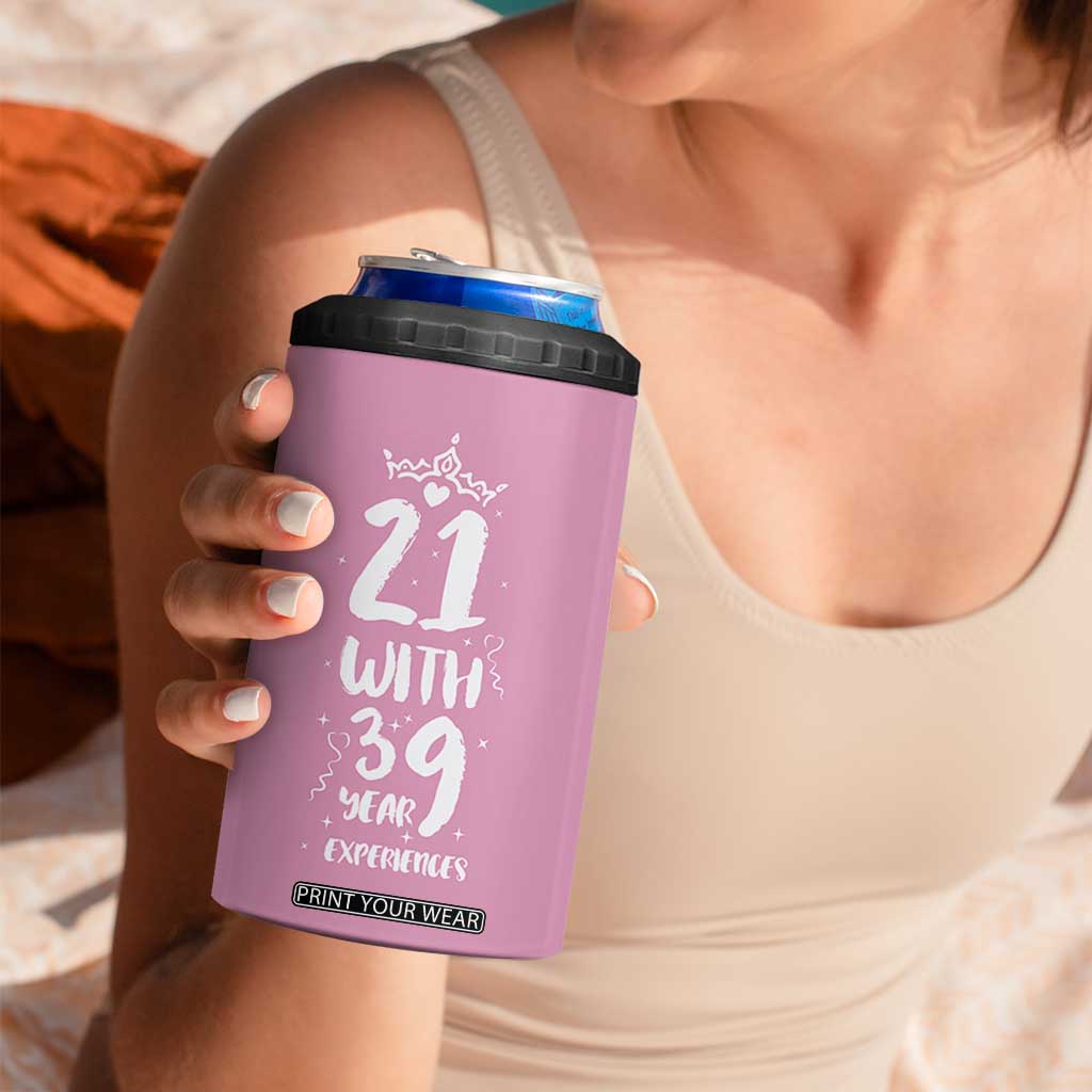 60th Birthday Gifts For Women 4 in 1 Can Cooler Tumbler 21 With 39 Years Experience Funny 60 Year Olds TB10 Print Your Wear