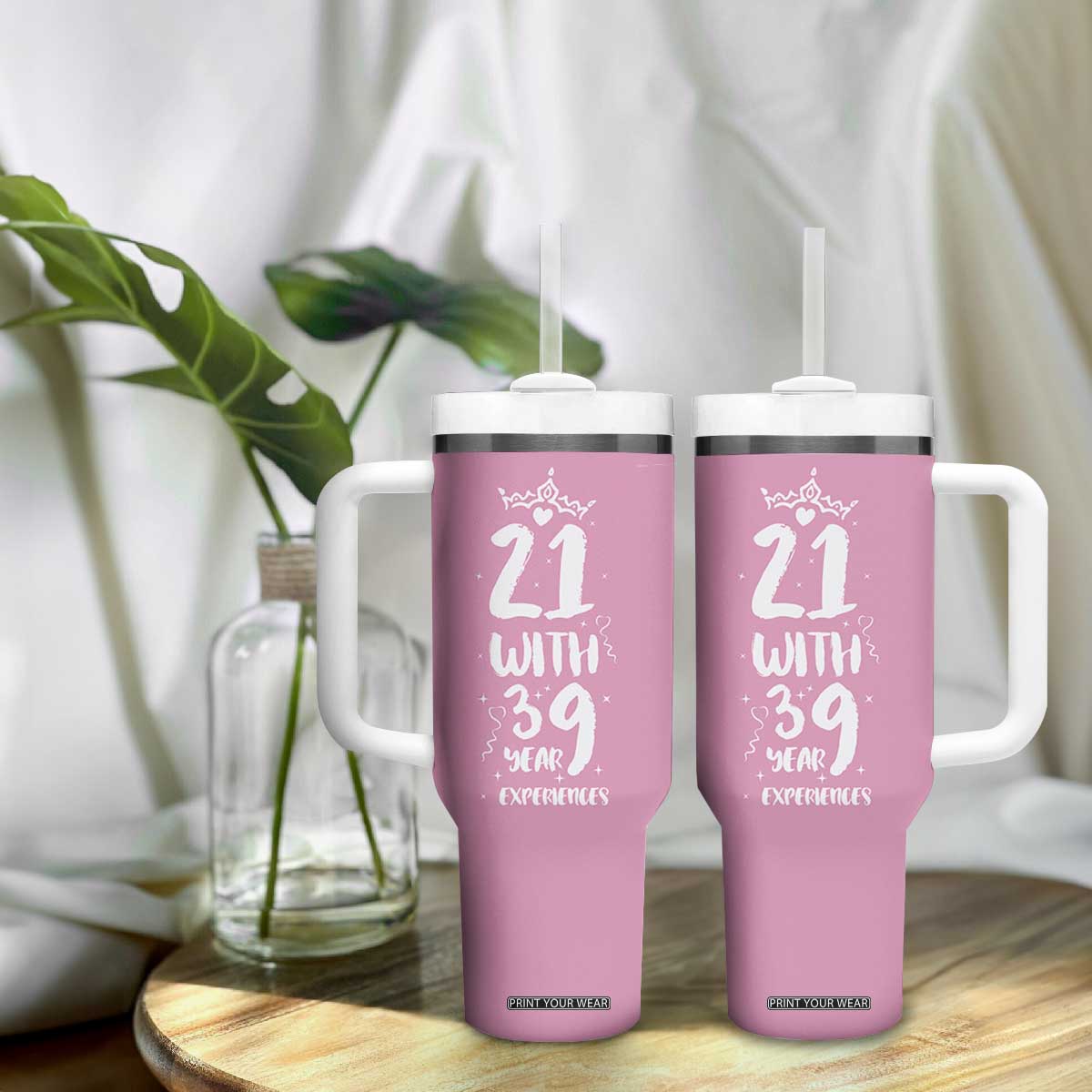 60th Birthday Gifts For Women Tumbler With Handle 21 With 39 Years Experience Funny 60 Year Olds TB10 Print Your Wear