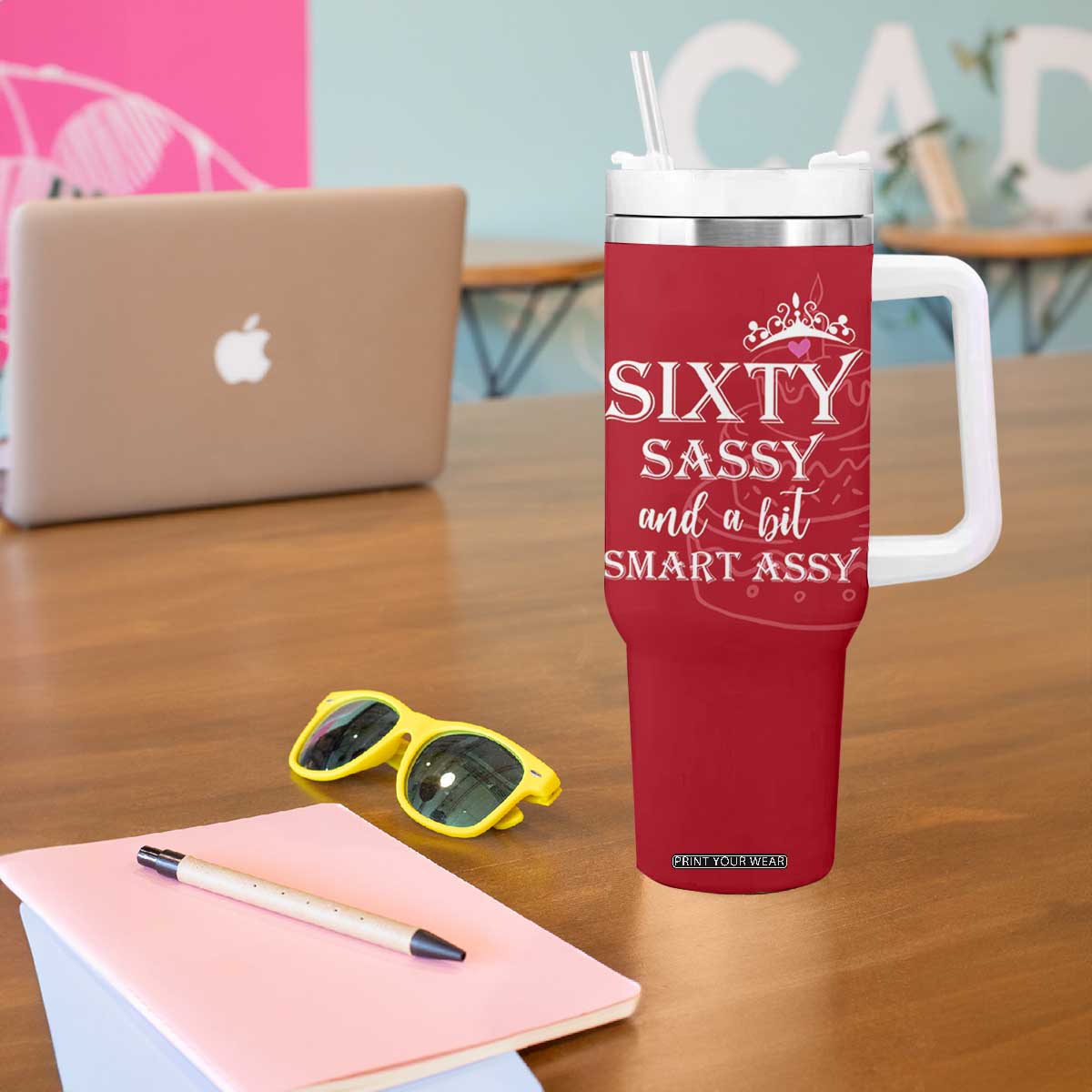 60th Birthday Gifts For Women Tumbler With Handle Sixty Sassy And A Bit Smart Assy 1966 60 Year Old Birthday TB10 Print Your Wear