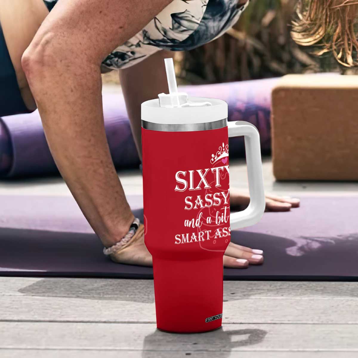 60th Birthday Gifts For Women Tumbler With Handle Sixty Sassy And A Bit Smart Assy 1966 60 Year Old Birthday TB10 Print Your Wear