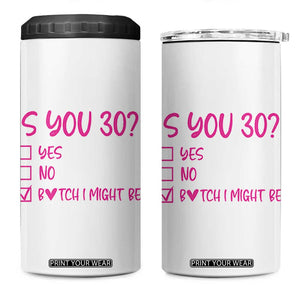30th Birthday Gifts For Women 4 in 1 Can Cooler Tumbler Funny Is You 30 Year Old 1996 Birthday Gift Wife Girlfriend TB10 One Size: 16 oz White Print Your Wear